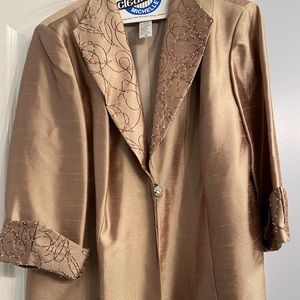 A Gorgeous Gold with Stones Special Party Dress with Jacket Size 18